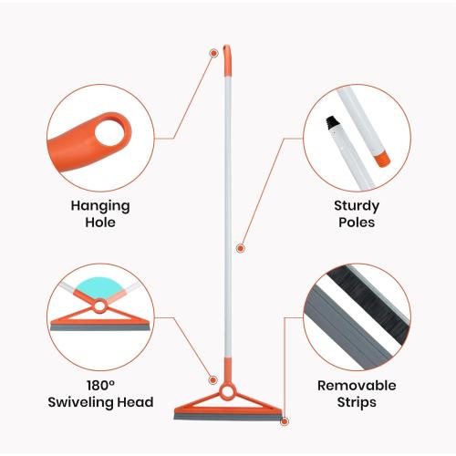 MAVRIZ Air Broom with Removable Rubber Strip and Brush Bristle, Silicone Broom for Indoor Cleaning, Multifunctional Floor Squeegee for Dust, Hair, Liquids