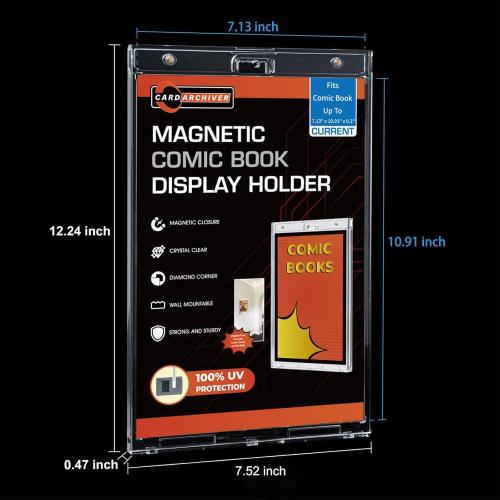 2ct Current Magnetic Display-Cases - Crystal Clear One Touch Comic-Book Holders, UV Protection Slab Protectors, Premium Wall-Mountable Holders