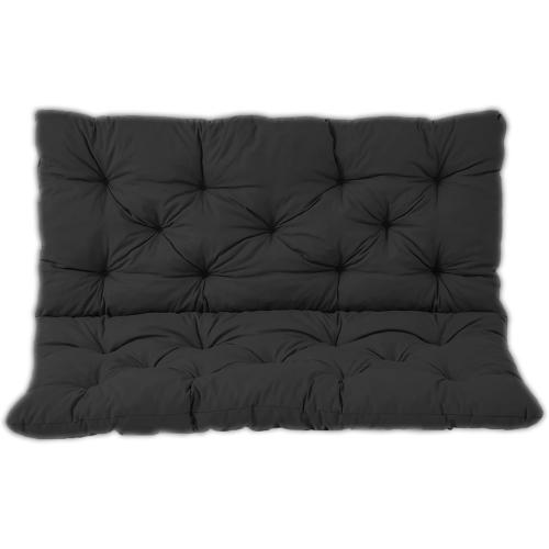 Porch Swing Bench Cushions with Backrest, Replacement Cushions Outdoor Swing Seat Cushions 2/3 Seater Bench Pads Furniture Soft Mat with Ties for Patio Garden,59 * 40 * 3inch,Black