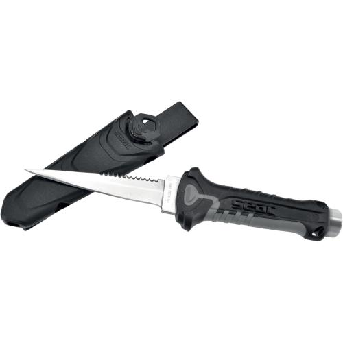 SEAC Unisex Rapid Daga Safety Knife for Diving and Underwater Fishing Stainless Steel 10 5 cm, Black, Standard UK