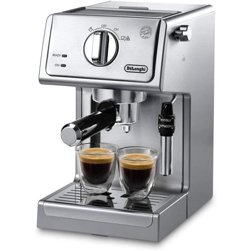 De'Longhi 15 Bar Pump Espresso Machine with Advanced Cappuccino System, Compact Stainless Steel Espresso Maker with Premium Milk Frother for Lattes, Single & Double Espresso, Tamper Included