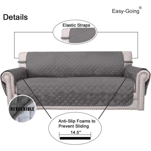 Easy-Going Chair Sofa Slipcover Reversible Sofa Cover Water Resistant Couch Cover Furniture Protector Cover with Elastic Straps for Pets Kids Children Dog Cat (Chair, Gray/Light Gray)‼️still in manufacturing package ‼️