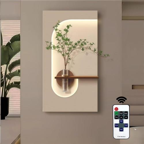 AICHENG 3D Sandstone Wall Art with Warm LED Lights 《Remote Control Switch》 - Modern Decorative Panel for Entryway, Living Room & Bedroom
