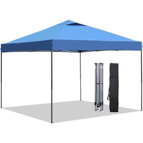 GDY 10'x10' Pop Up Canopy Tent, Portable Gazebo, Outdoor Canopy for Events, Parties, Camping, Blue.