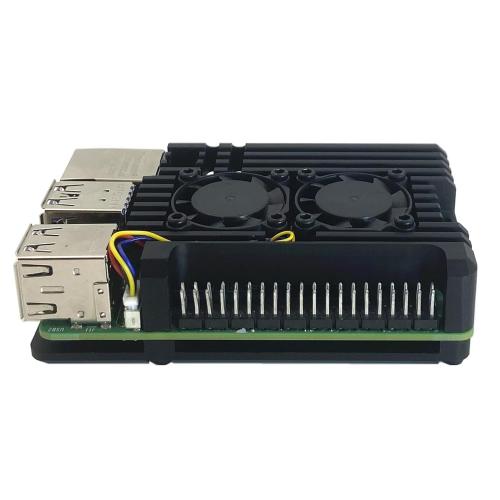 Raspberry Pi 5 Aluminum Alloy Armor Case,Pi 5 Heatsink Cooler,Passive Cooling Case for Raspberry Pi 5 4GB/8GB (with Dual Fan)