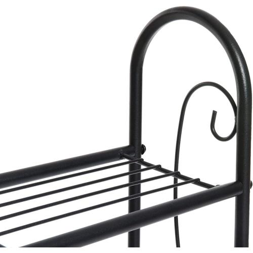 DOEWORKS 3 Tier Metal Plant Stand, Plant Display Rack,Stand Shelf, Pot Holder for Indoor Outdoor Use, Black