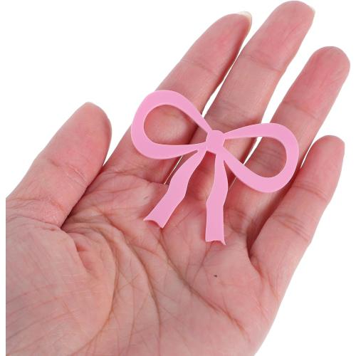 ABOOFAN 20pcs Acrylic Bow Wine Glass Charms Coquette Bow Drink Tags Bowknot Drink Markers for Birthday Party Decorations