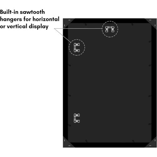 Americanflat 14x20 Picture Frame with Polished Plexiglass - Use as 11x17 Frame with Mat or Display 14x20 Photo Without Mat - Epic Collection - Wide Picture Frames for Wall Display - Black