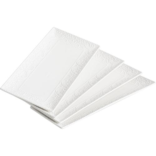 4Pcs Rectangle Serving Platters, 12inch Ceramic Long Serving Tray, White Serving Plates, for Dessert, Sushi, Fruit, Party, Side Dishes - Microwave, Oven, and Dishwasher Safe