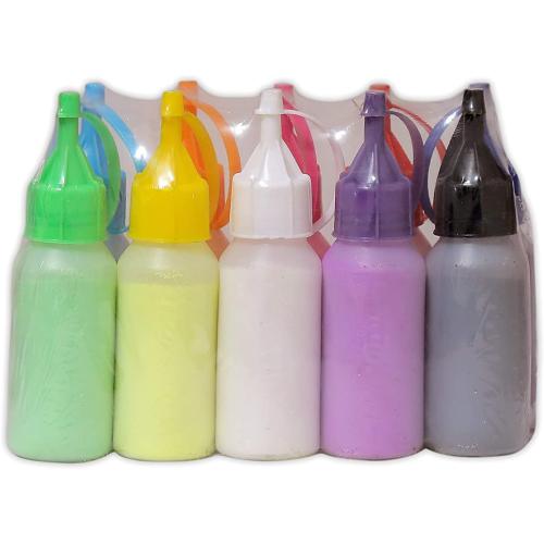 TOTA Rangoli Colour Powder Bottles Kolam Rangoli Powder for Floor Rangoli, Art,Home Decor, Pooja Set of 10 Rangoli Colors in Plastic Squeeze Bottles - 800 Gm, Multicolour