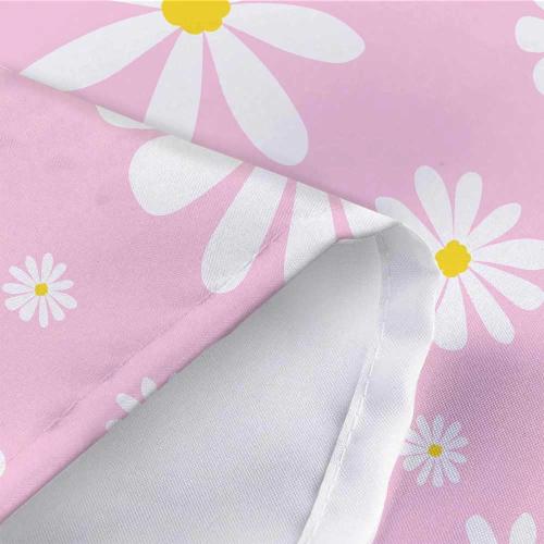 Pink Daisy Floral Shower Curtain, Cute Boho White and Pink Groovy Retro Flower Fabric Shower Curtains Set for Girls Bathroom Decorative, Aesthetic Restroom Decor Accessories with Hooks 72X72 Inch
