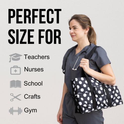 Utility Tote Bag with Zipper Top - Large Multipurpose Tote Organizer Bag