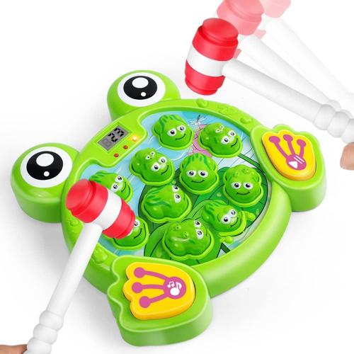 YEEBAY Whack A Frog Game with 2 Hammers, Toddler Early Developmental Learning Toy, Fun Birthday Gift for Kids Age 2 , Toys for 2 3 4 Year Old Boys Grils