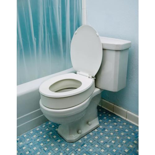 Essential Medical Supply Toilet Seat Riser for Elongated Bowl with 3.5 Rise - 19 x 14 x 3.5 Inch, Elevating and Raising Toilet Seat for Seniors, Adults and The Elderly with 300lb Weight Capacity