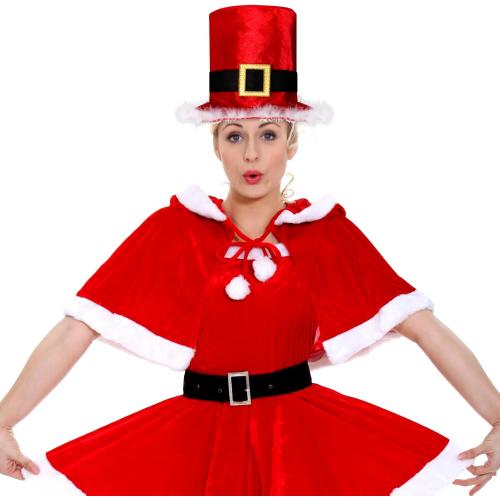 8 H Christmas Santa Top Hat Tree Topper, Large Red Santa Claus Top Hat with White Fluffy Brim Trees Decorations Tabletop Ornaments for Home Winter Xmas Gift Holiday Decor