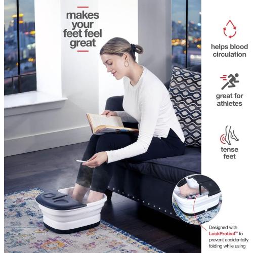 Medical king Foot Spa with Heat and Massage and Jets Includes A Remote Control A Pumice Stone Collapsible Massager with Bubbles and Vibration