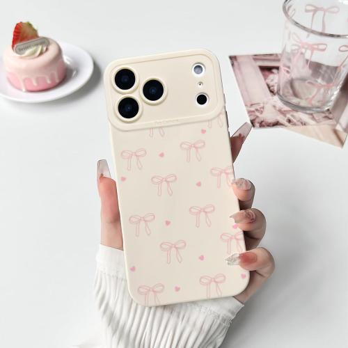 NITITOP Compatible for iPhone 17 Pro Max Case Cute Bow Knot - Pink