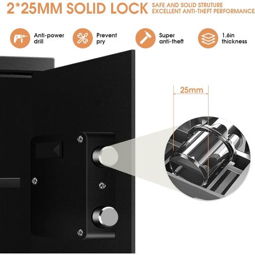 3.3 Cubic Feet Large Safes for Home Use Fire and Water proof, Digital Security Safe with Key and Combination, Home Safes Water and Fireproof for Firearm Medicine Money Valuables