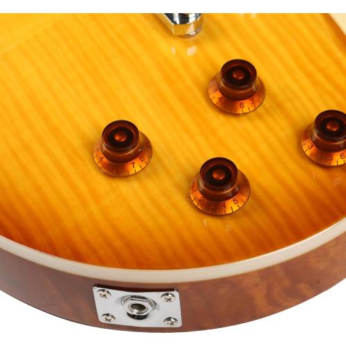 Starshine Electric Guitar, Flamed Maple Top Single Cutaway Guitar ABR-1 with Double Humbuckers Pickups, Trans Burst