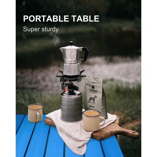 Camping Table Folding Portable Camp Side Table Aluminum Lightweight Carry Bag Beach Outdoor Hiking Picnics BBQ Cooking Dining Kitchen Blue Small