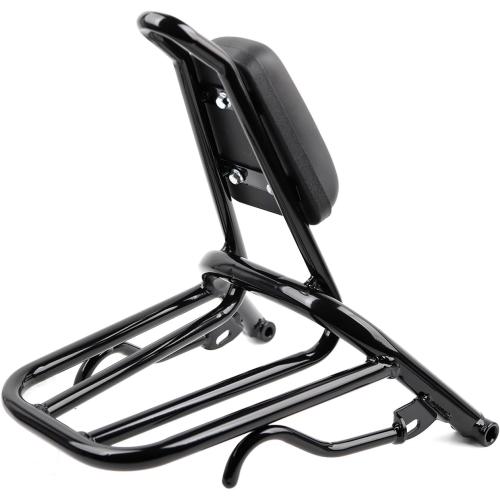Minho Motorcycle Rear Luggage Rack in Heavy Iron Material Come with High Rebound Sponge Backrest Compatible with Yamaha Zuma 125cc Scooter 2010-2013 3TH-4TH Generation, Black Color