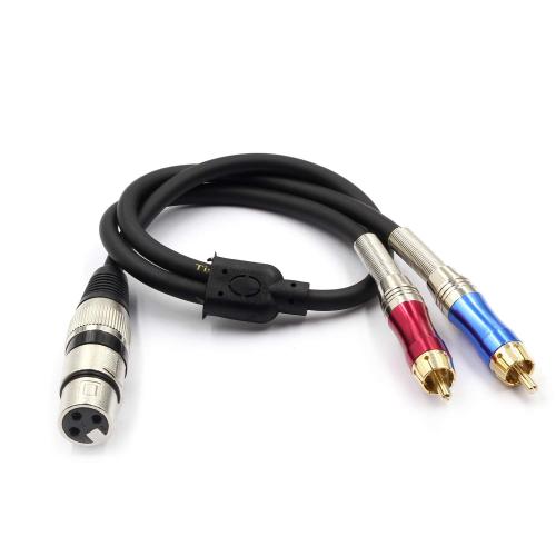 Tisino XLR to RCA Y-Cable, XLR Female to Dual RCA Adapter Y-Splitter Duplicator Lead Unbalanced Stereo Audio Interconnect Cable -10 feet/3 Meters