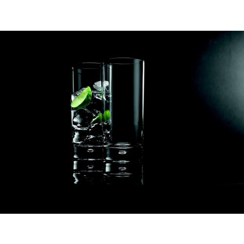 Home Essentials & Beyond Highball Glasses set of 4, 17 oz Drinking Glasses, Red Series Heavy Bubble Base