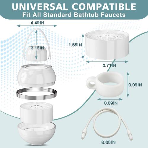 Bath Filter for Tub - Bathtub Water Filter for Softer Skin & Hair, 8 Stages Hotel Grade Filtration Bath Water Filter,2,500 Gal of Filtration, BPA Free, Easy to Install