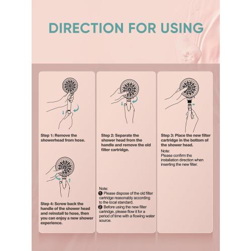 Cobbe 1 Pack Replacement Filters for Handheld Shower Head - UPGRADE FILTERING DURATION - Remove Chlorine - Reduces Dry Itchy Skin