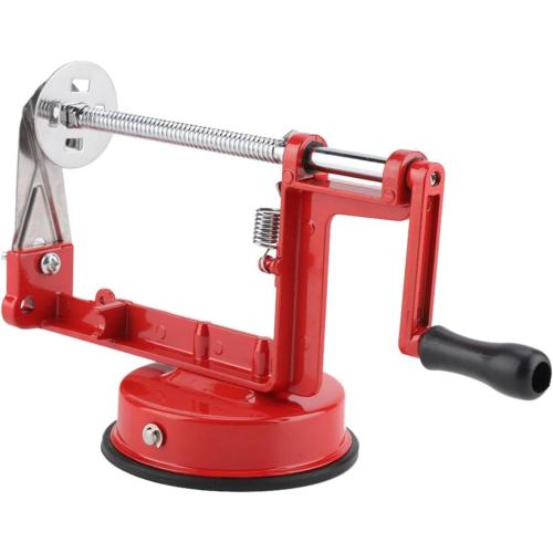 Potato Spiral Cutter, Twisted Potato Slicer Stainless Steel French Fry Cutter Hand Crank Curly Fries Potato Cutter with Suction Base for Potato