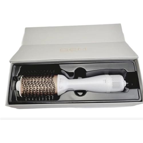 Generic GEM Hot Air Styling Brush for Dry Style Volume Pearl White/Rose Gold Hair Dryer
