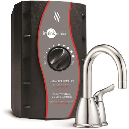 InSinkErator HOT150 Instant Hot Water Dispenser System - Faucet & Tank, Chrome, H-HOT150C-SS
