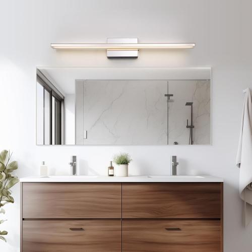 BRIVOLART LED Modern Bathroom Vanity Light Fixtures 24W Dimmable 5CCT LED Vanity Light Bar Over Mirror Matte Black Wall Light for Bathroom 31.5 inch Long