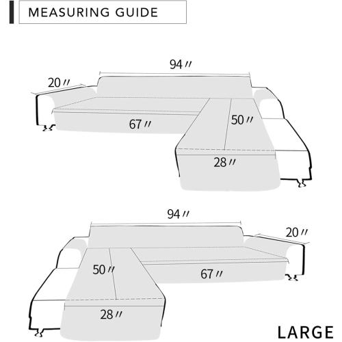 Easy-Going Sectional Couch Covers for Dogs L Shape Sofa Cover Reversible Sofa Slipcover Chaise Lounge Cover Furniture Protector Cover for Pets Dog Cat (Large, Dark Gray/Dark Gray)