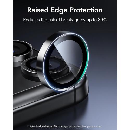 ESR Camera Lens Protector for iPhone 17 Pro Max/17 Pro/16 Pro Max/16 Pro/15 Pro Max/15 Pro/14 Pro Max/14 Pro, Ultra-tough HD Individual Camera Protectors, Ultra-thin Tempered Glass, 1 Pack, Black