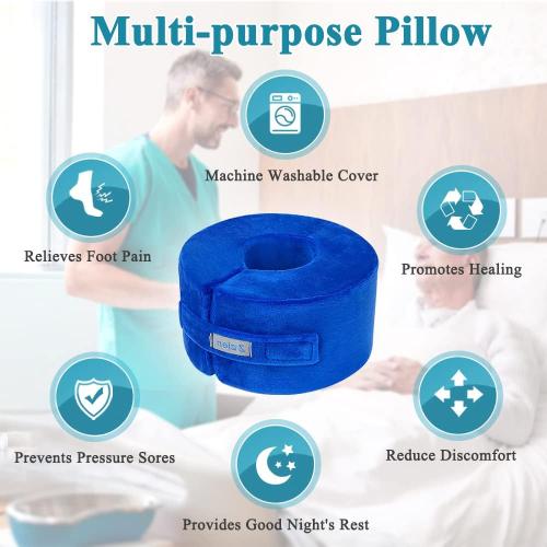 Zelen Heel Protector for Pressure Sores Foot Elevation Pillow Ankle Protector Wedge Heel Protector Cushion for Bed Sores Foot Support Pillow for Sleeping Ulcer Elevated Foam (Medium, 1 PCS)