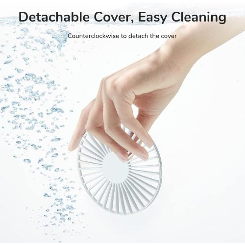 JISULIFE Handheld Fan [20H Max Cooling Time] 4000mAh USB Rechargeable, Battery Operated Portable Fan with 3 Speeds for Travel/Makeup/Office-White