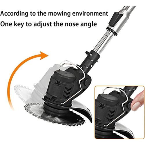 Cordless Lawn Mower with Battery and Charger,21V Lawn Trimmer Grass Edger with Two 2.0Ah Li-Ion Battery Powered & 3 Cutting Blade Types, Compact Power Tool for Lawn Yard Work, Black