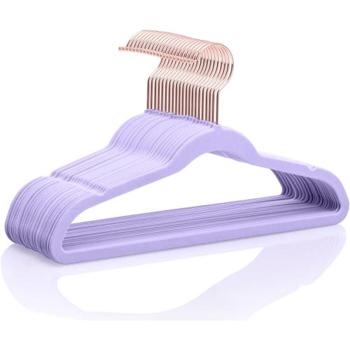 MIZGI Kids Velvet Hangers 50 Pack 14 Inch Youth Teen Non-Slip 360° Swivel