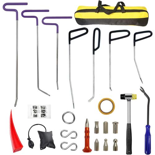 CYGOODS 22 Pcs Car Dent Repair Rods, Hard Spring Steel Dent Rods, Dent Repair Tools, Professional Hail Dent Removal Tool for Minor Dents, Door Dings,Hail Damage,Linear Dent and Large Dent