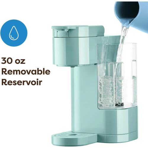 Single Serve Coffee Maker Compatible with K-Cup Pods, Compact Personal Coffee Brewer with 30oz Removable Reservoir, 3 Brew Sizes (6, 8, 10 oz), Travel Mug Friendly - Seafoam Green