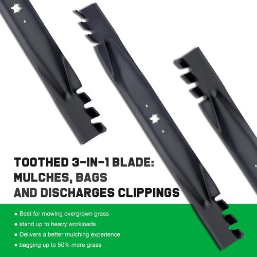 BLACK 942-04290-X Mulching Blade for Cub Cadet 46 Deck Mower Replace for 942-04290 942-04244 742-04244 742-04290 (6 Point Star Mounting Hole)