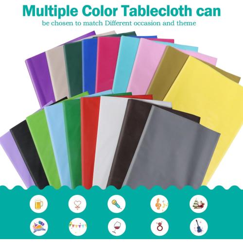 tujol Yellow 6 Pack Plastic Table Cloth 54 x 108, Disposable Tablecloths Rectangle Table Cover, Plastic Tablecloths for Parties