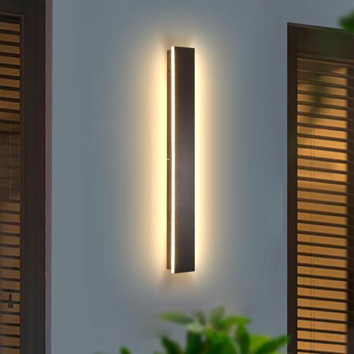 Modern Outdoor Wall Light for House,23.6inch Black LED Exterior Wall Sconces Lighting Fixtures, Outdoor Porch Light Fixture 3000K Long Linear Wall Light Outside Lighting for Patio,Garage