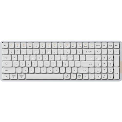 LOFREE Flow Low Profile Mechanical Keyboard, 100 Keys Rechargeable Wireless Keyboards with Bluetooth and Wired Connection for Windows, Mac OS/White Ghost Linear Switches