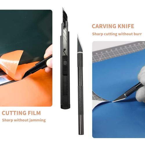 Gomake Window Tint Kit Vinyl Wrap Tool Car Windshield Back Window Tinting Tools with Bulldozer Squeegee Scrubber Paddle,Rubber Blade Scraper,Film Cutter for Car Wrapping,Vinyl Film Installation