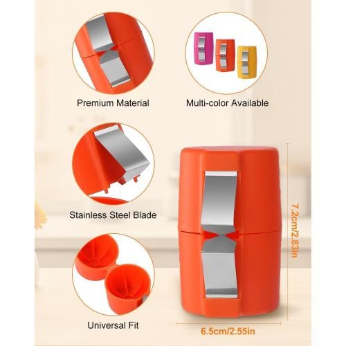 2Pcs Egg Shell Opener, 2025 New Egg Cracker Tool for Raw Eggs, Hard Boiled Egg Peeler Egg Cube Egg Separator Handheld, Stainless Steel Eggshell Breaker Egg Shell Cutter Kitchen Gadgets（Orange Yellow）