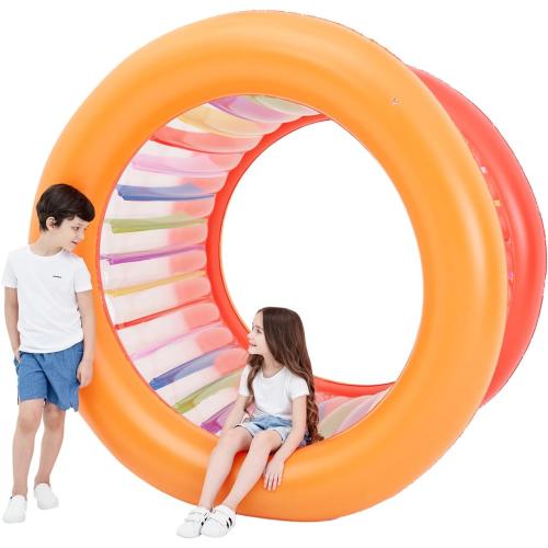 Size 73 Diameter Inflatable Giant Colorful Rolling Wheel for Outdoor Backyard Lawn