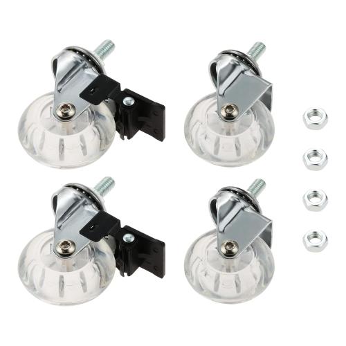 Castor Wheels 2-inch 7 pack Transparent Wheel Screw Threaded Stem Casters Office Chair Caster Wheel Clear Swivel Casters with Brake for Sofa Chair Cabinet Casters Wheels
