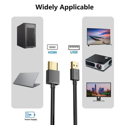 FAWETTY USB to HDMI Charger Cable Cord 3.3FT/1M USB to HDMI Adapter Cable for Mac iOS Windows 12/11/10/Vista/XP, HDTV, Satellite Box, Blu-Ray Player, etc